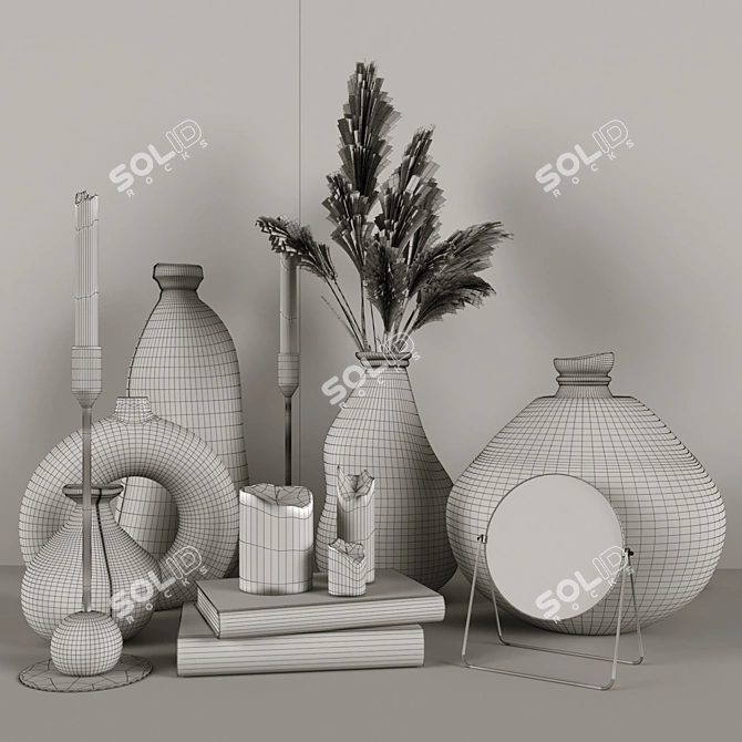 Elegant Home Decor Set - Zara Home & H&M 3D model image 3
