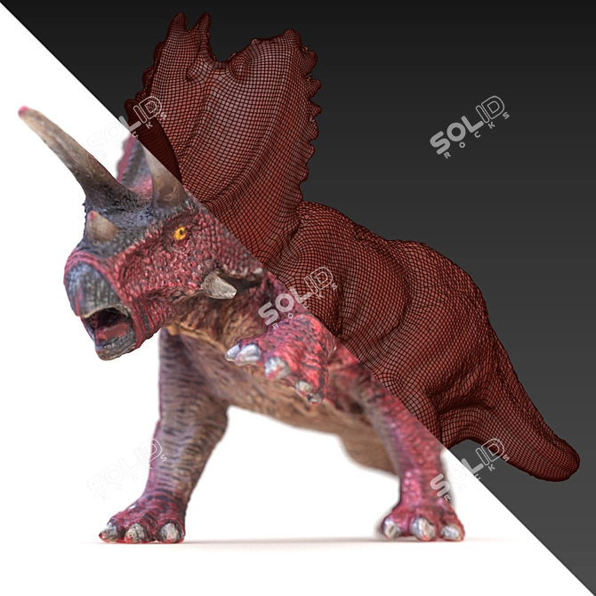 Roaring Pentaceratops Dinosaur Toy 3D model image 2