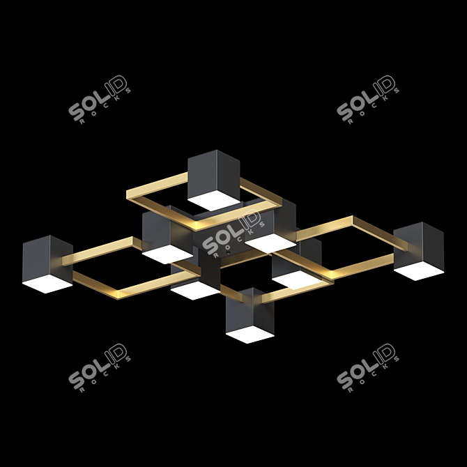 Geometric Ceiling Chandelier: Lampatron FRAME 3D model image 2