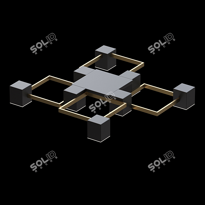 Geometric Ceiling Chandelier: Lampatron FRAME 3D model image 3