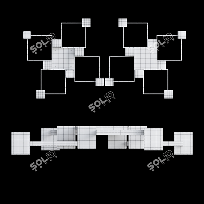 Geometric Ceiling Chandelier: Lampatron FRAME 3D model image 4