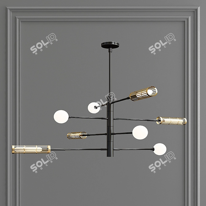 Elegant Swivel Chandelier 3D model image 3