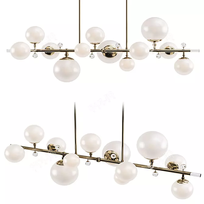 Antique Brass Troon Chandelier 3D model image 1