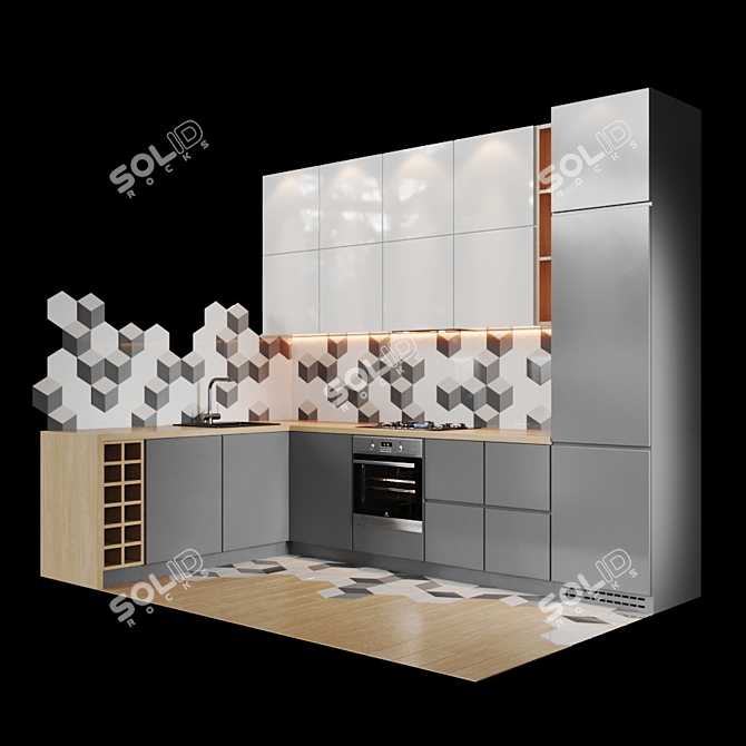 Complete Kitchen Set 3D model image 2