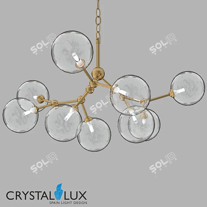 Crystal Lux MAXIMO SP9 Bronze Chandelier 3D model image 1