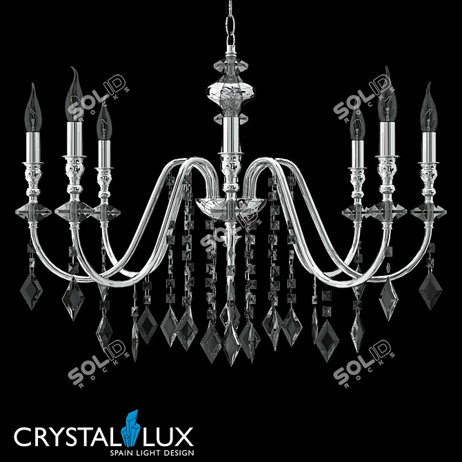 Mercedes SP8 Chrome/Smoke Chandelier 3D model image 1