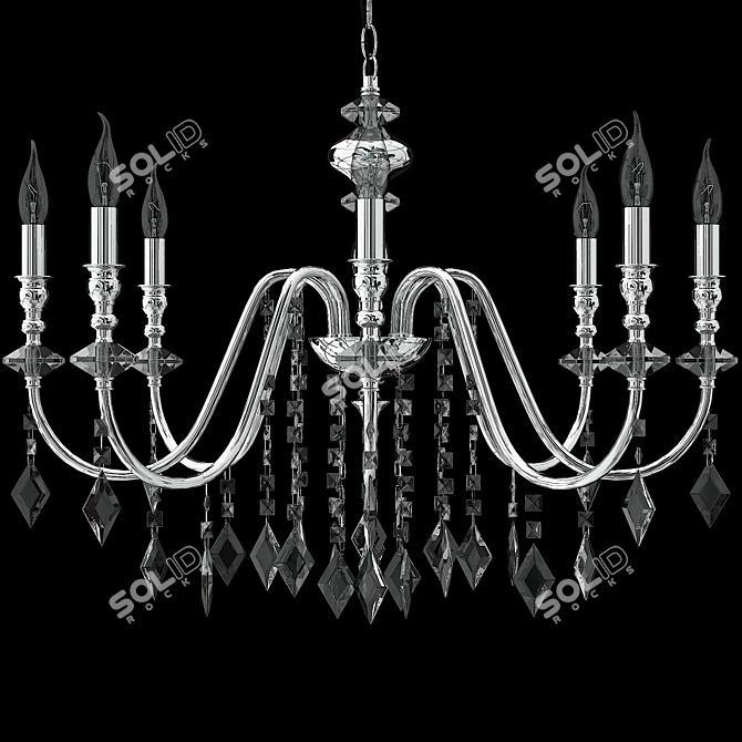 Mercedes SP8 Chrome/Smoke Chandelier 3D model image 2