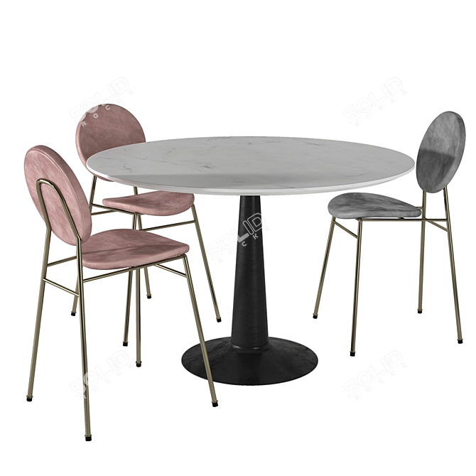 Modern Elegance: Ingrid Chair & Liv Table 3D model image 1