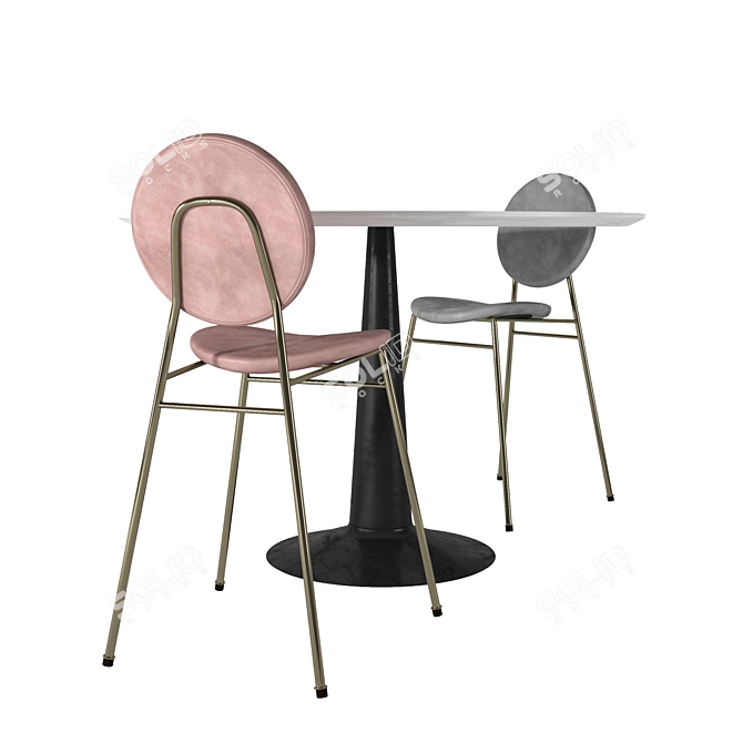 Modern Elegance: Ingrid Chair & Liv Table 3D model image 2