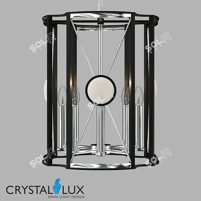 Crystal Lux Tandem SP8 D490 Chrome Pendant 3D model image 1