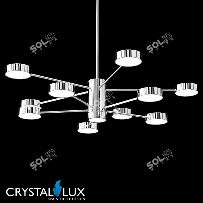 Crystal Lux GORACIO SP10 D1100 Chrome Pendant 3D model image 1