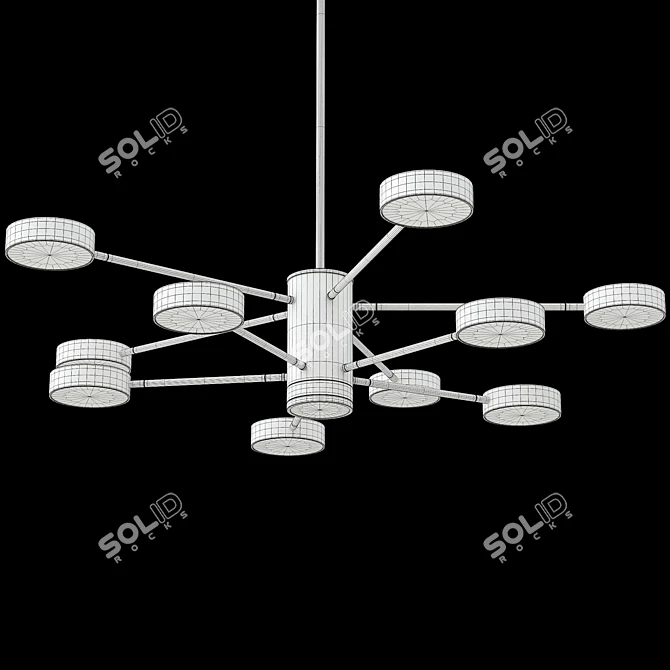 Crystal Lux GORACIO SP10 D1100 Chrome Pendant 3D model image 2