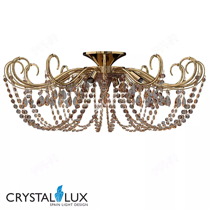 Crystal Lux IMPERIA PL6 Gold/Amber Pendant 3D model image 1