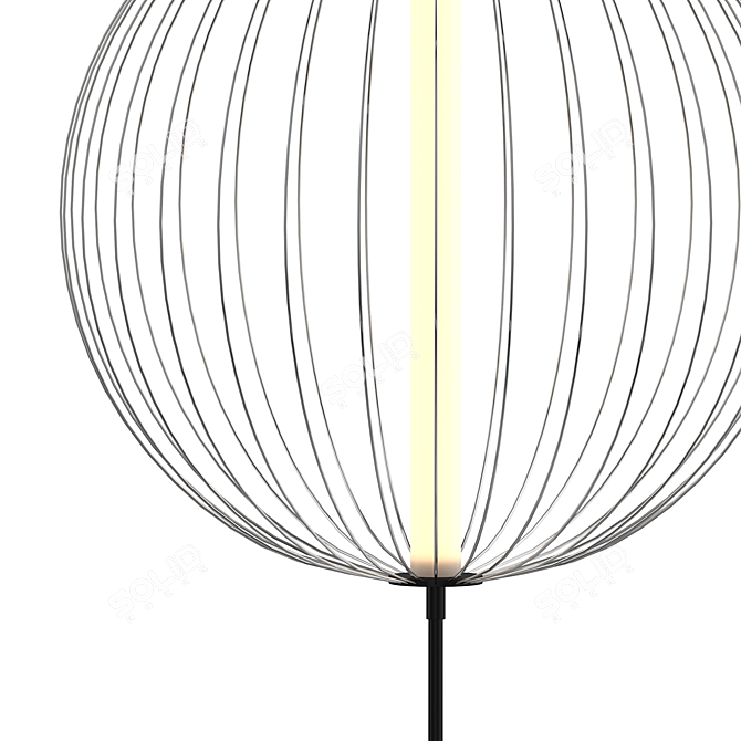 Elegant Steel Spokes Floor Lamp 3D model image 2