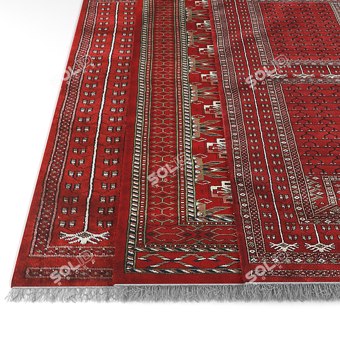 Authentic Turkmen Rug 3D model image 2