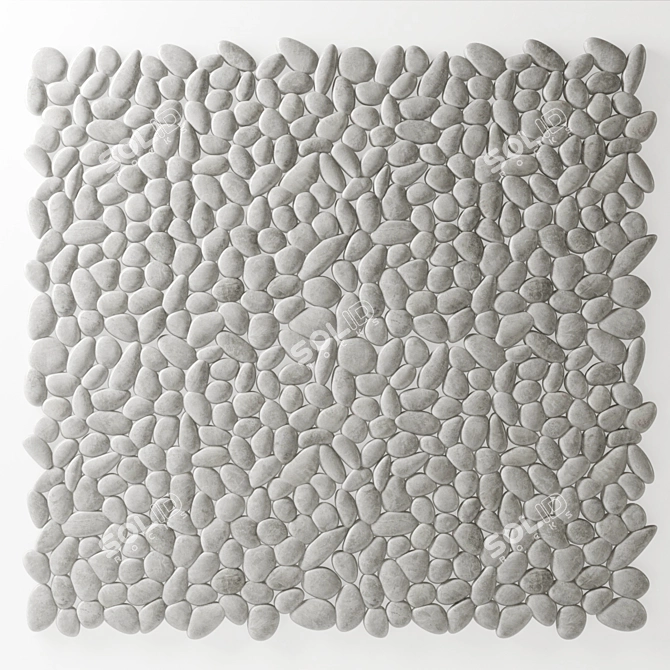 Smooth Pebble Tile for Stylish Bathroom 3D model image 3