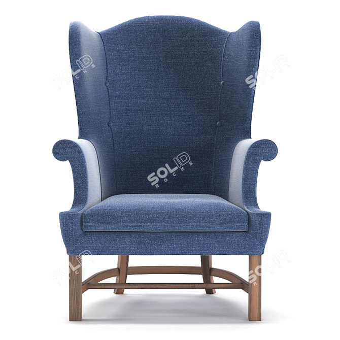 18th Century English Wing Chair: Timeless Elegance 3D model image 3