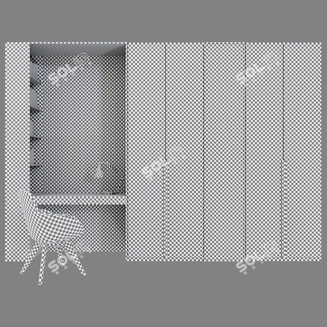 Tom Dixon Wardrobe with Scoop Chair 3D model image 4