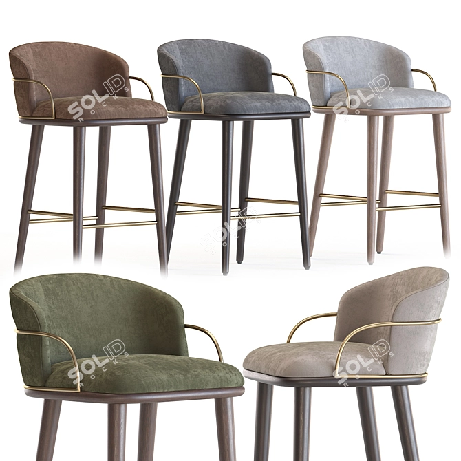 Sophisticated Elegance: Arven Bar Stool 3D model image 1