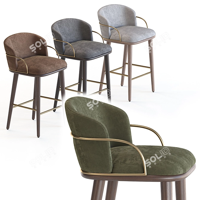 Sophisticated Elegance: Arven Bar Stool 3D model image 2