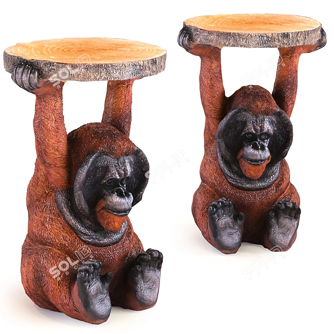 Whimsical Orangutan Side Table 3D model image 1