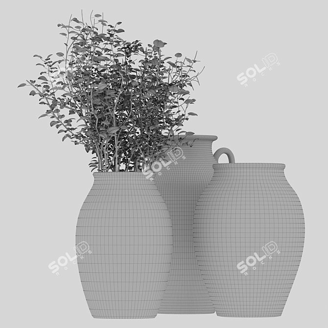 Earthenware Jug Set: 3D MAX 2015, OBJ 3D model image 3