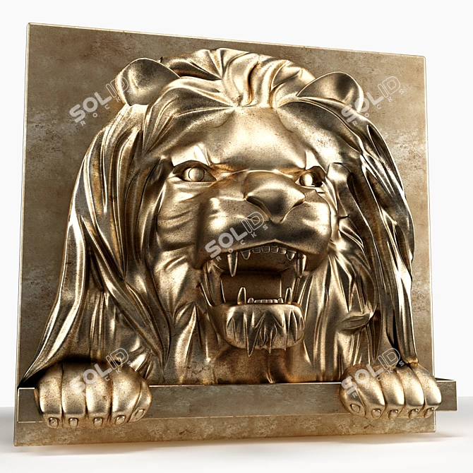  Majestic Lion Sculpture 3D model image 2