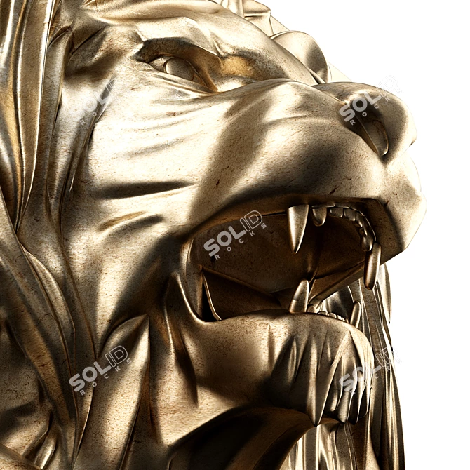  Majestic Lion Sculpture 3D model image 3