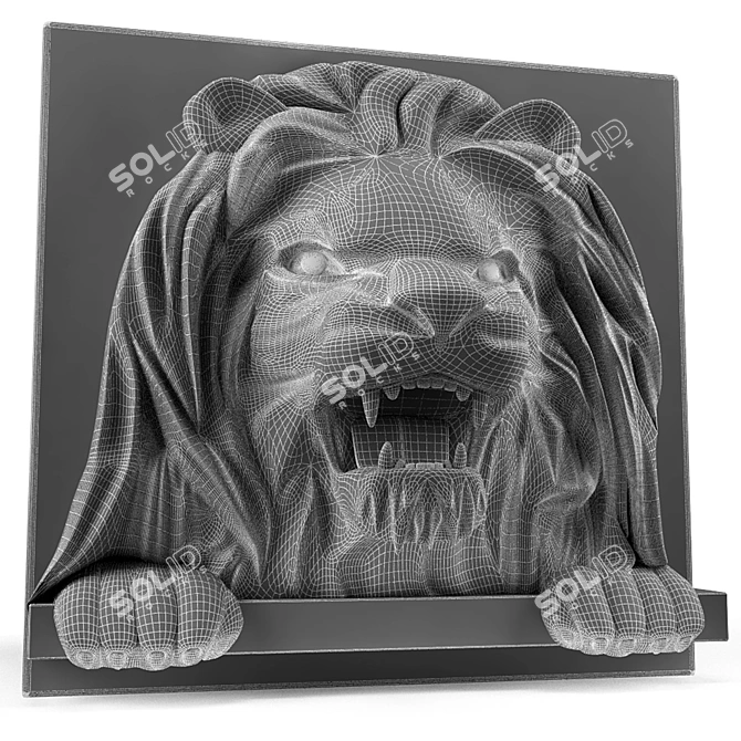  Majestic Lion Sculpture 3D model image 1