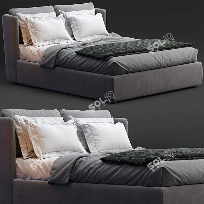 Elegant Meridiani KIRA Bed 3D model image 1