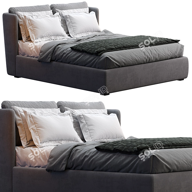 Elegant Meridiani KIRA Bed 3D model image 6