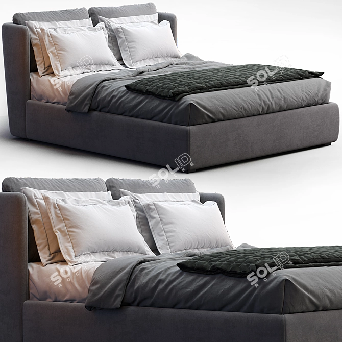 Elegant Meridiani KIRA Bed 3D model image 7