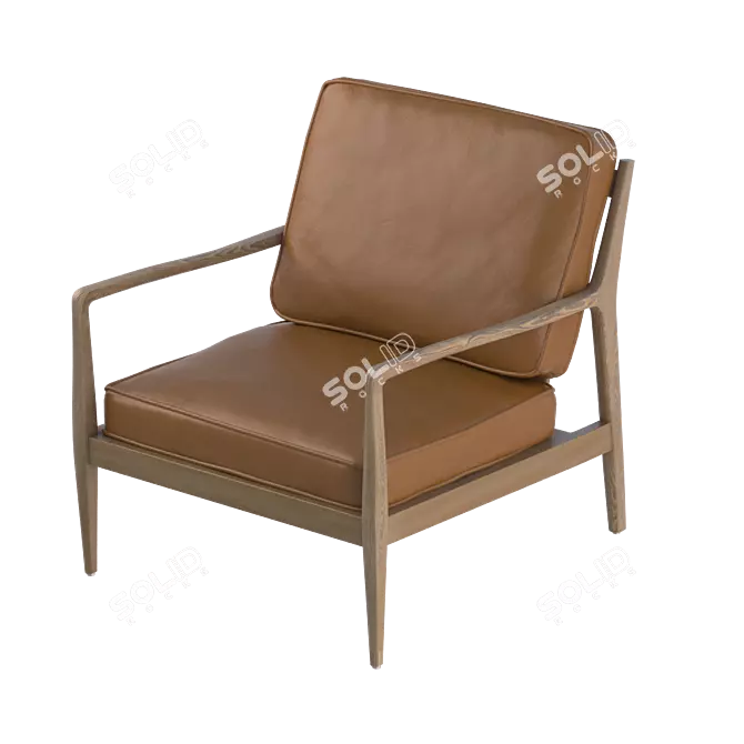 Elegant Dilma Leather Armchair 3D model image 1