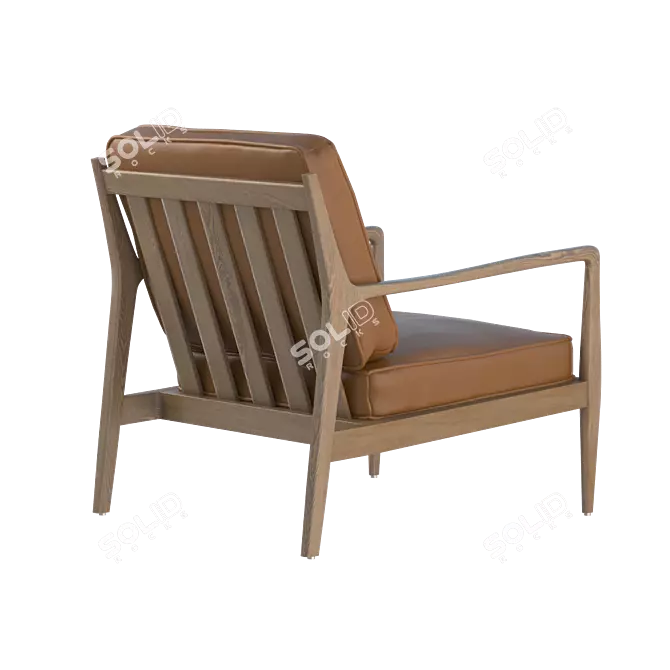 Elegant Dilma Leather Armchair 3D model image 2