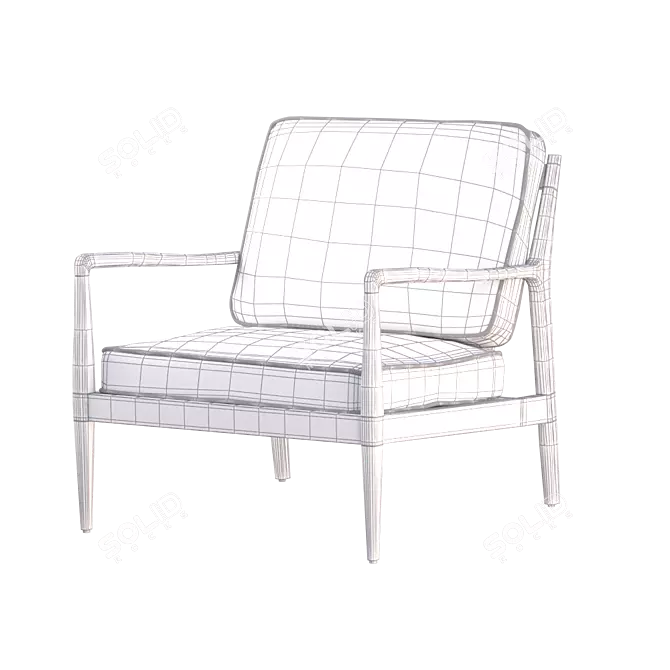 Elegant Dilma Leather Armchair 3D model image 3