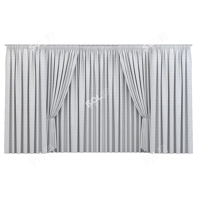 Elegant Window Curtains 3D model image 3