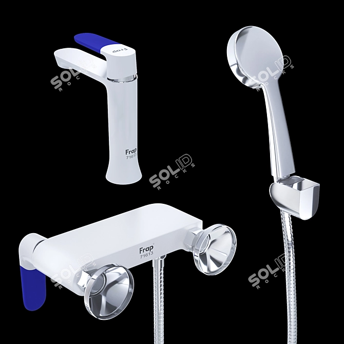 Frap H34 Basin & Bathtub Taps: Elegant & Efficient 3D model image 2