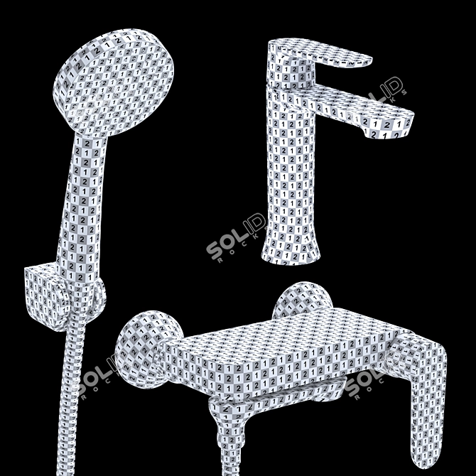 Frap H34 Basin & Bathtub Taps: Elegant & Efficient 3D model image 4