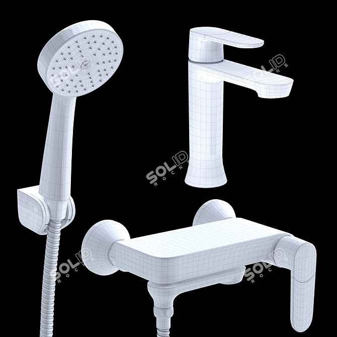 Frap H34 Basin & Bathtub Taps: Elegant & Efficient 3D model image 5