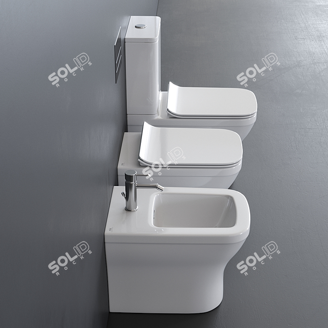 Forma Close Coupled Toilet Set 3D model image 2