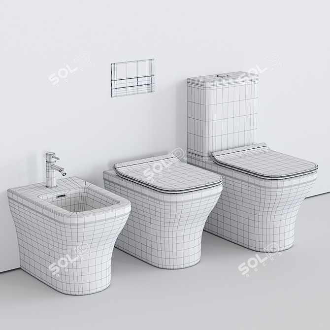 Forma Close Coupled Toilet Set 3D model image 5