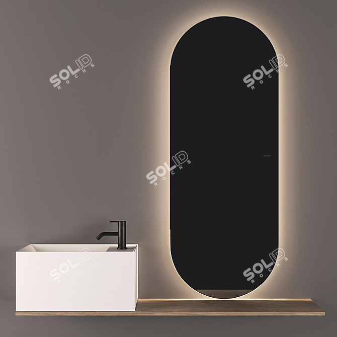 Inbani Facett Mirror - Stylish and Practical 3D model image 1