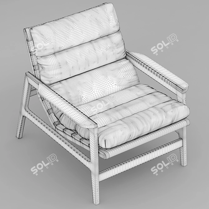 Elegant Ipanema Armchair 3D model image 4