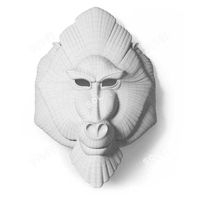 Lladro Golden Mandrill Mask 3D model image 5