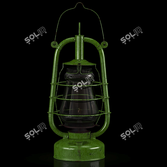 Title: Vintage Soviet "Bat" Kerosene Lamp 3D model image 1