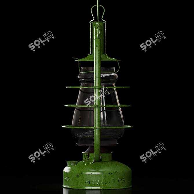 Title: Vintage Soviet "Bat" Kerosene Lamp 3D model image 2