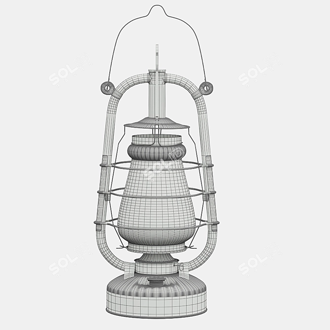 Title: Vintage Soviet "Bat" Kerosene Lamp 3D model image 4