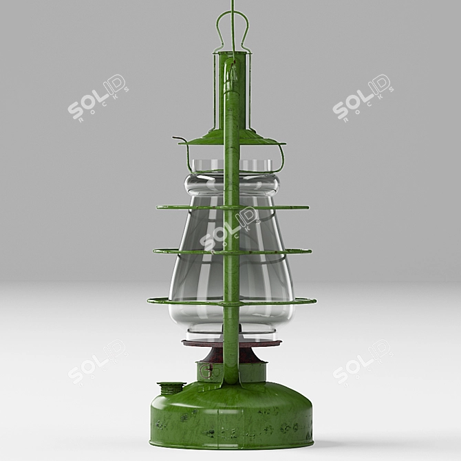 Title: Vintage Soviet "Bat" Kerosene Lamp 3D model image 6