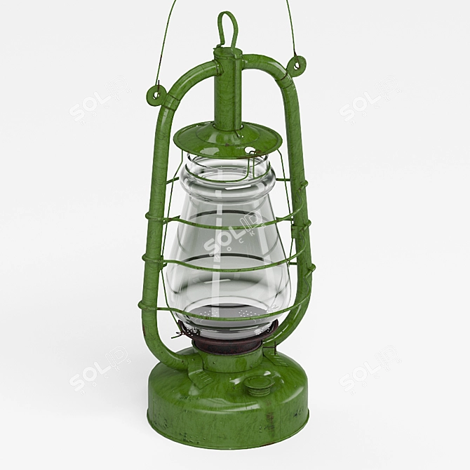 Title: Vintage Soviet "Bat" Kerosene Lamp 3D model image 7