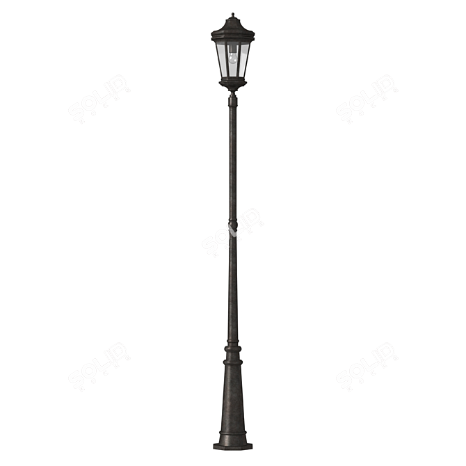 Elegant Forged Street Lamp 3D model image 1